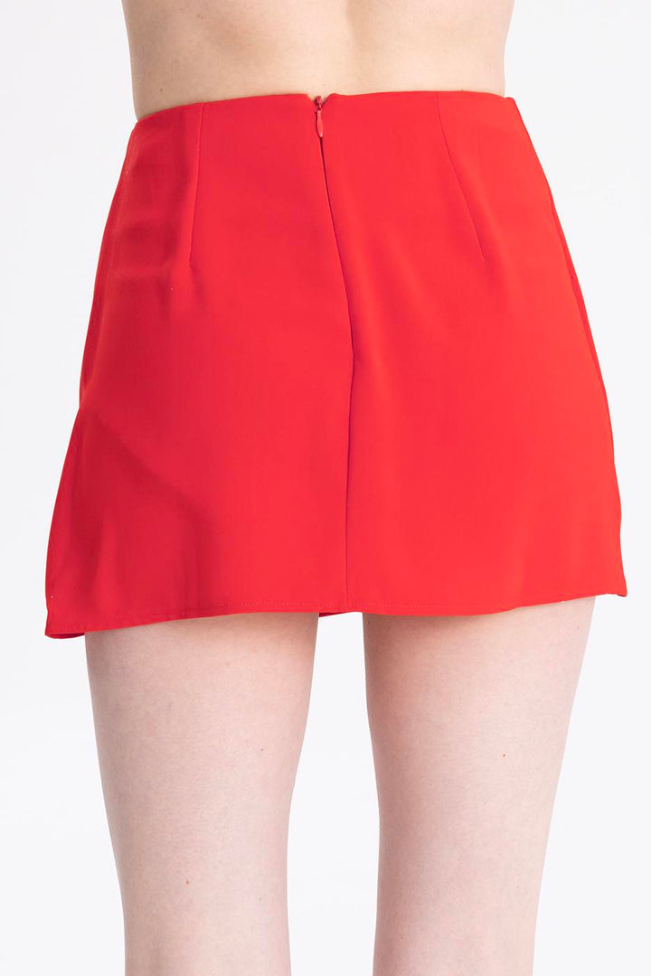 BSL Women Slitted Mini Shor Skirt - Antratsyt