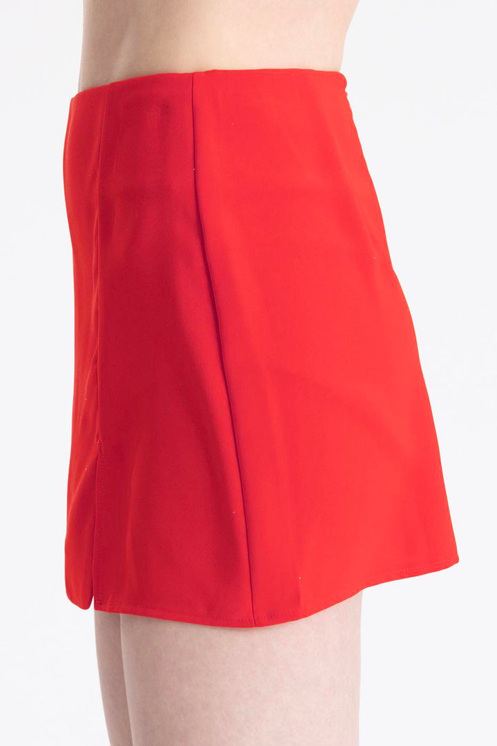 BSL Women Slitted Mini Shor Skirt - Antratsyt
