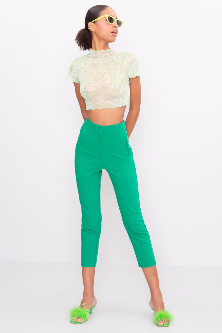 BSL Women High Waist Cigarette Pants - Coatepec Harinas