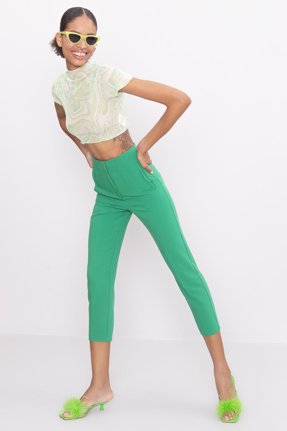 BSL Women High Waist Cigarette Pants - Coatepec Harinas