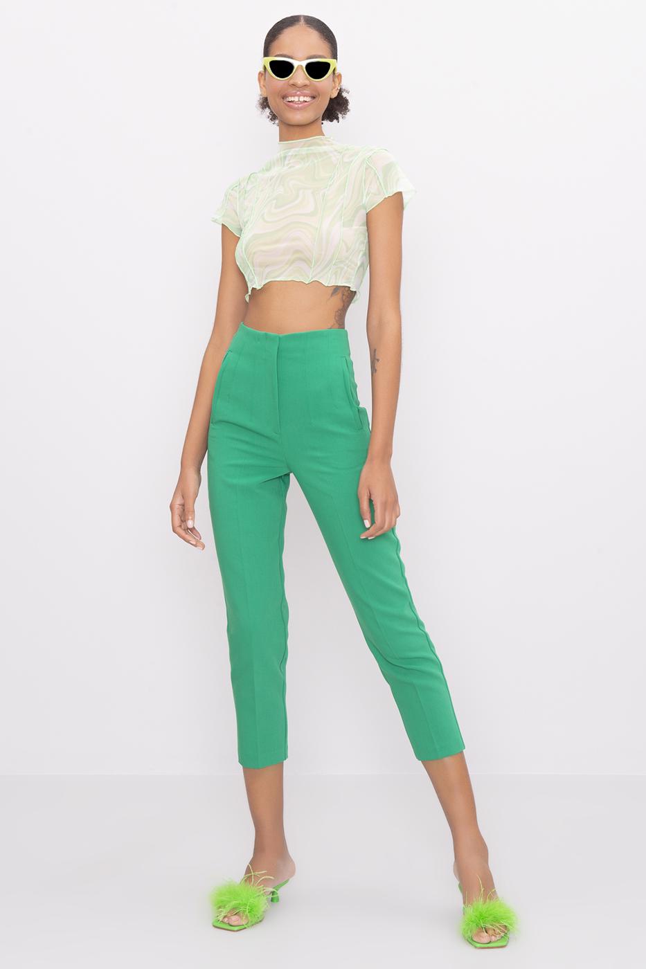 BSL Women High Waist Cigarette Pants - Coatepec Harinas