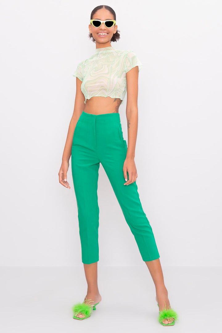 BSL Women High Waist Cigarette Pants - Coatepec Harinas