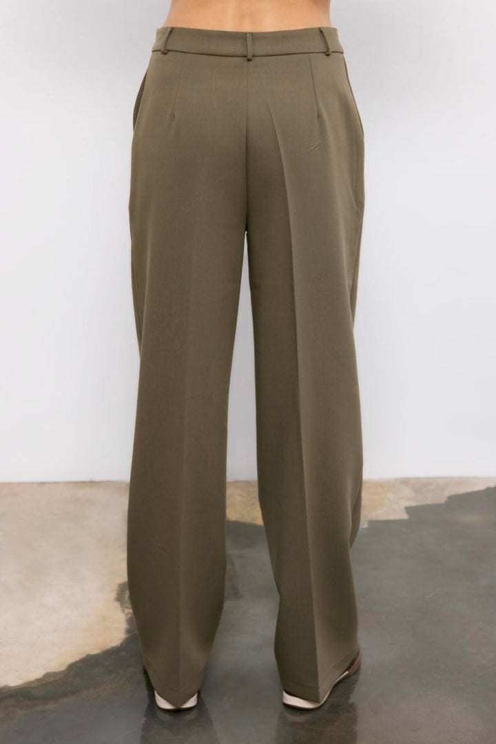 BSL Women High Waist Straight Cut Trousers - Benidorm