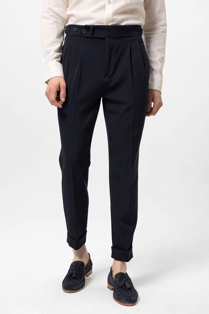 ANT High Waist Pleated Carrot Fit Men's Trousers - Catanzaro