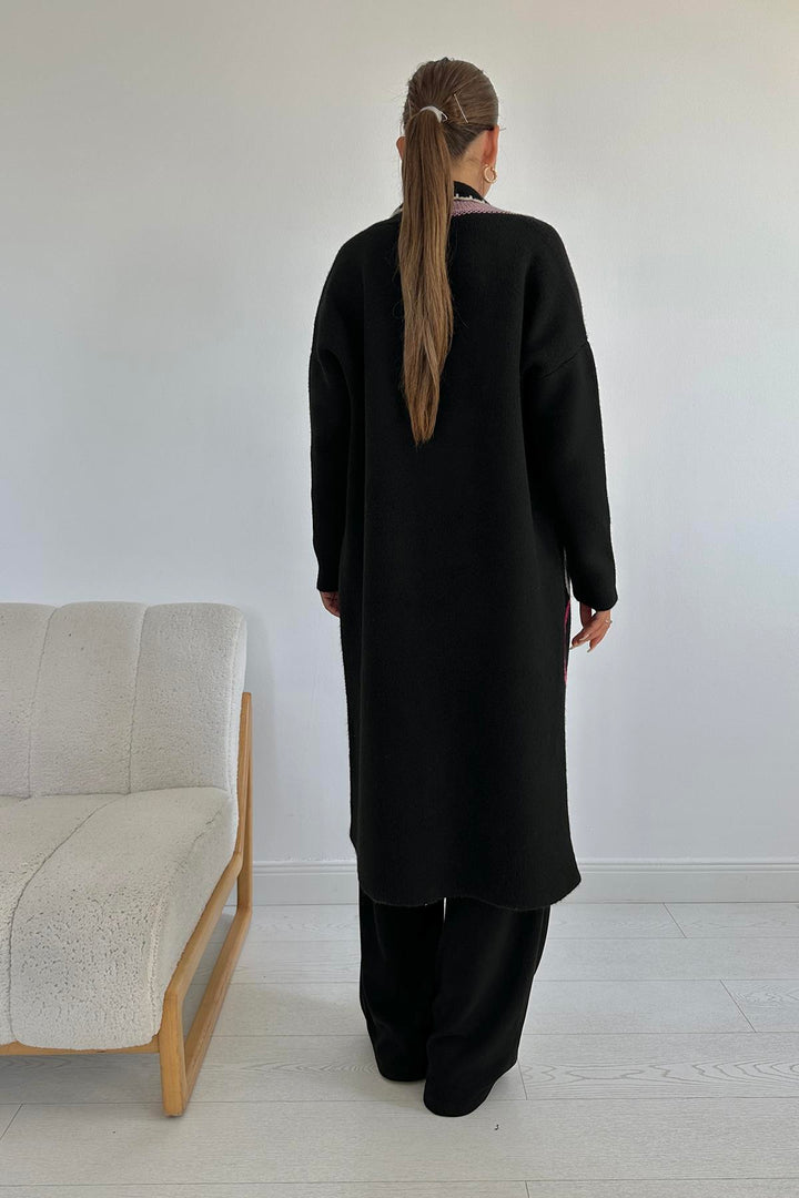 ELS Patterned Cardigan - Black - San Antonio Abad