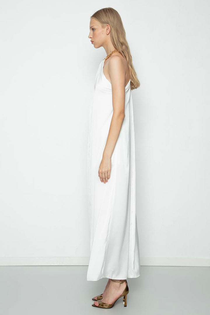 BSL Women Chain Detailed Satin Maxi Dress - Chicago
