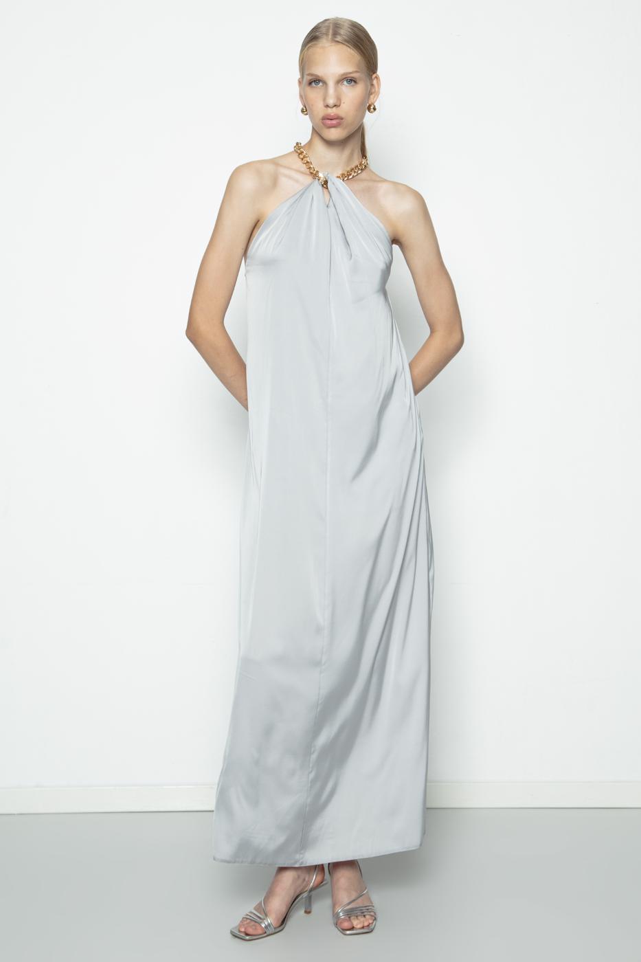 BSL Women Chain Detailed Satin Maxi Dress - Chicago