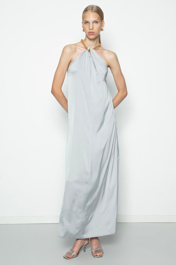 BSL Women Chain Detailed Satin Maxi Dress - Chicago