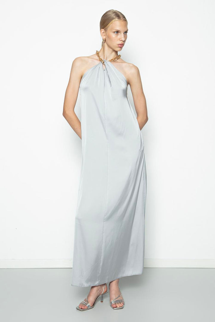 BSL Women Chain Detailed Satin Maxi Dress - Chicago