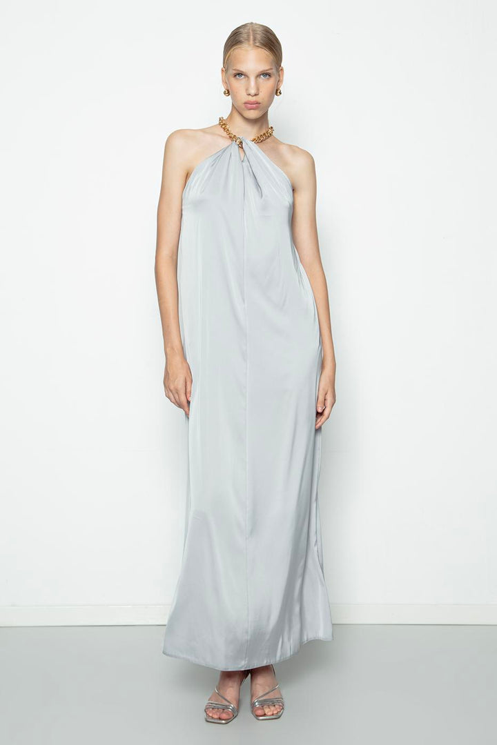 BSL Women Chain Detailed Satin Maxi Dress - Chicago