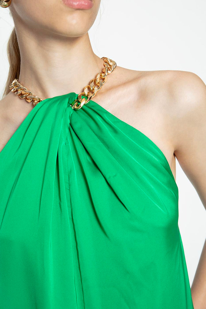 BSL Women Chain Detailed Satin Maxi Dress - Tlapacoyan