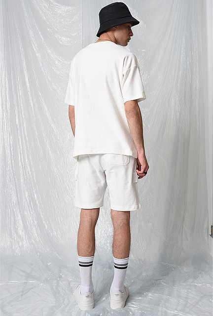 ANT Men's Oversize T-shirt Shorts Set Ecru - Meigs