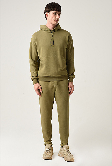 ANT Elastic Detailed Men's Sweatshirt Khaki - Dermott