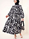 BNG 447 Patterned Hijab Dress Black - Fox Chase
