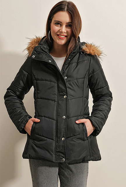 Louis Vuitton Leather Accent Sleeveless Puffer Jacket Khaki. Size 36