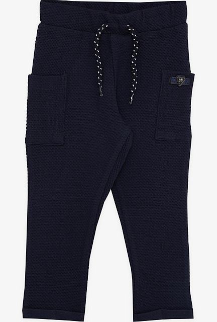 BRE Baby Boy Pants Pocket Lace-Up Navy Blue - South Mansfield