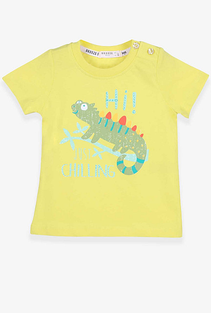 BRE Baby Boy T-Shirt Chameleon Printed Yellow - New Carrollton