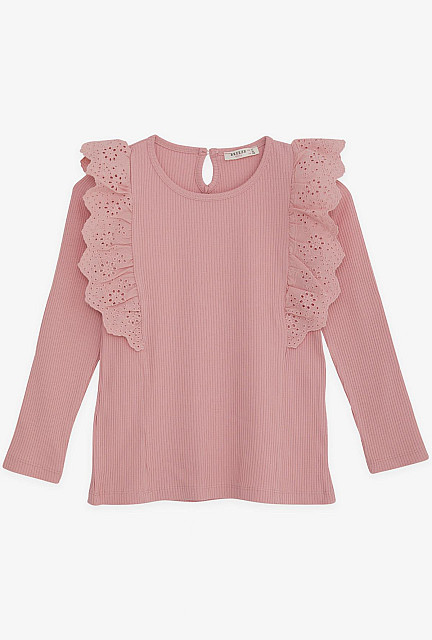 BRE Girl's Blouse Laced Dusty Rose - Huachuca City