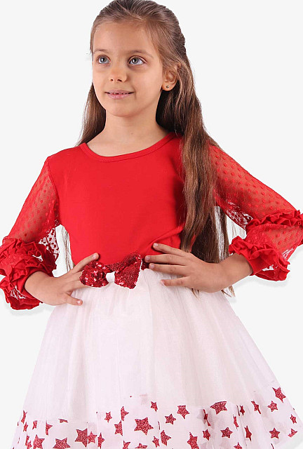 BRE Girl's Body Tulle with Bow Red - Island Park