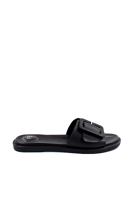 FST Genuine Leather Women's Classic Slippers Black - Lowell Point