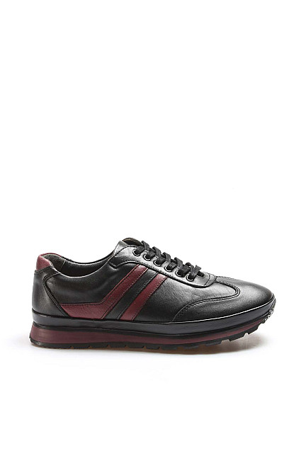 FST Genuine Leather Orthopedic Men's Sports Shoes Black Claret Red - Wray