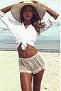 IGR Tulle Transparent Pareo Beach Shorts White