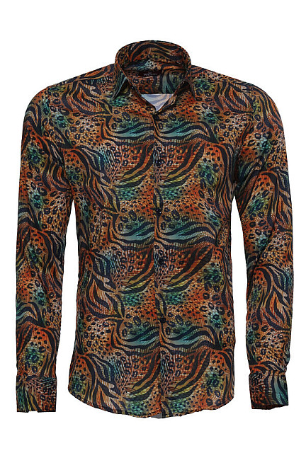 WSS Animal Patterned Long Sleeves Multicolor Men Shirt