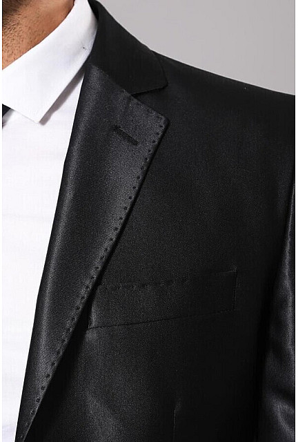 WSS Black Shiny Men's Suit | Wessi