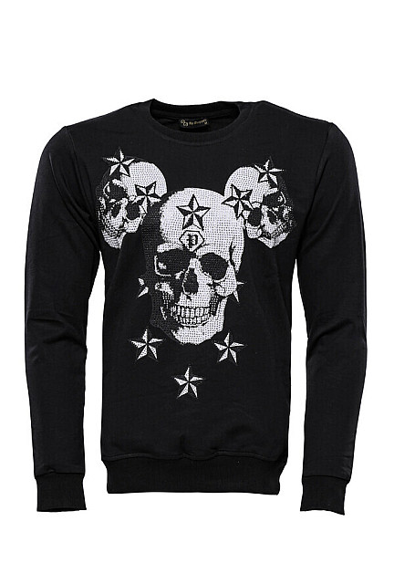 WSS Black Skulls Printed Sweatshirt - Louisa