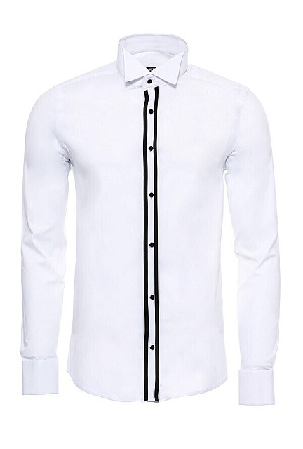 WSS Button Detailed White Formal Shirt