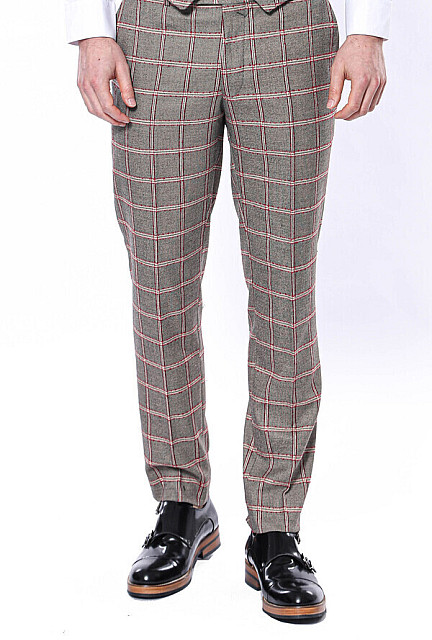 Gray men's checkered pants DJP13 - Size: 33 | Fashionformen.eu-hanic.com.vn