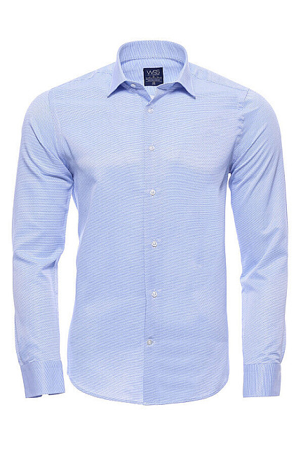 WSS Dot Patterned Casual Blue Shirt | Wessi