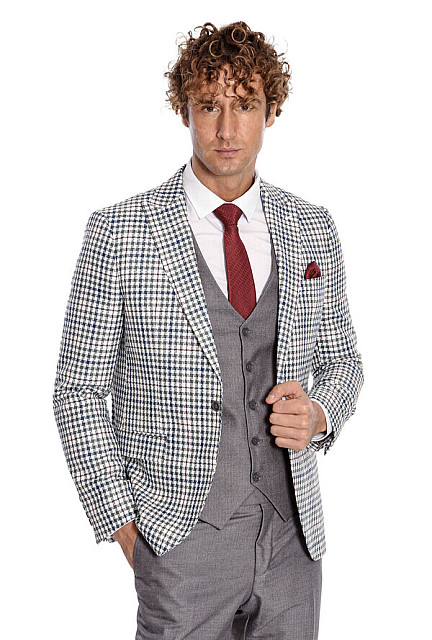 WSS Plaid Gray Men's Suit