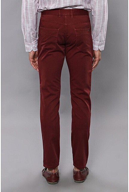 WSS Plain Claret Red Trousers | Wessi