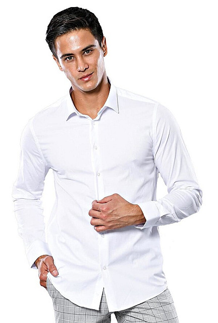 WSS Stretch Cotton White Dress Shirt | Wessi - Frostburg
