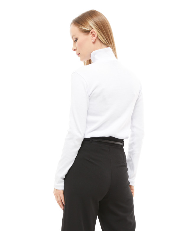 ZNN Women White Ribbed Turtleneck Sweater - Wholesale Clothing Vendors